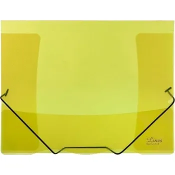 Složka tříklopá s gumou průhledná, žlutá