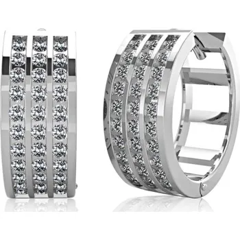 Náušnice Couple, Moderní náušnice Brenda, bílé zlato a zirkony, 585-66-3-0266.1B00.0.00.001.61