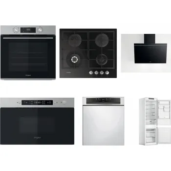 Set domácích spotřebičů WHIRLPOOL OMK58CU1SX + WHIRLPOOL GOFL 629/NB + WHIRLPOOL AKR 62F LT K + WHIRLPOOL MBNA910X + WHIRLPOOL WBC 3C34 PF X + WHIRLPOOL WHC18 T311