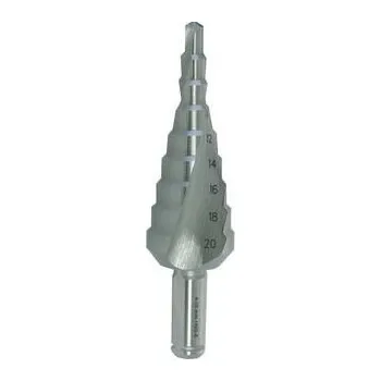 Vrták NÁSTROJE CZ Vrták stupňovitý HSS 4-20mm/9st. 4-6-8-10-12-14-16-18-20 stopka 8mm - VS1HSS