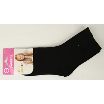 Dámské ponožky PESAIL Dívčí bavlněné ponožky černé Velikost: 35- 38