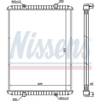 Motor automobilu Chladič vody Renault RVI KERAX (97-) 915x689x48 bez rámu