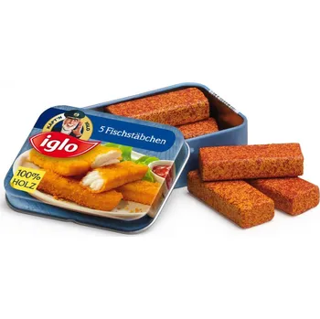 Dřevěná hračka Erzi - Německo Rybí prsty v plechové dóze