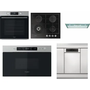 Set domácích spotřebičů WHIRLPOOL OMK58CU1SX + WHIRLPOOL GOFL 629/NB + WHIRLPOOL AKR 650/1 IX + WHIRLPOOL MBNA910X + WHIRLPOOL WSBO 3O34 PF X