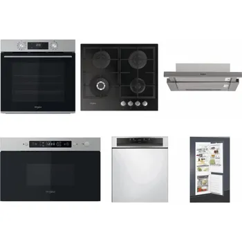 Set domácích spotřebičů WHIRLPOOL OMK58CU1SX + WHIRLPOOL GOFL 629/NB + WHIRLPOOL AKR 5390/1 IX + WHIRLPOOL MBNA910X + WHIRLPOOL WBC 3C34 PF X + WHIRLPOOL ART 65031
