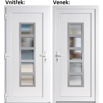 Vchodové dveře Vchodové dveře plastové Soft Lucy Inox bílé 98x198 cm, levé