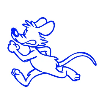 Samolepící dekorace Myš 001 levá sprintuje (19 - modrá dynamic) SAMOLEPKA NA AUTO, NÁLEPKA, FÓLIE, POLEP, TUNING, VLASTNÍ TEXT, TISK, AUTOSAMOLEPKY.cz, POLEPY, OBRÁZEK, LOGO, 3D STICKERS