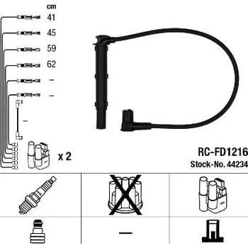 Zapalovací kabel NGK Sada kabelů pro zapalování 44234
