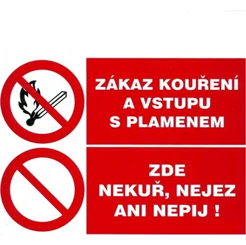 Značení Tabulka bezpečnostní - Zákaz kouření a vstupu s plamenem 12672 A4