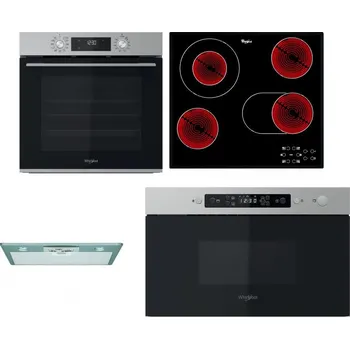 Set domácích spotřebičů WHIRLPOOL OMK58CU1SX + WHIRLPOOL AKT 8190/BA + WHIRLPOOL AKR 650/1 IX + WHIRLPOOL MBNA910X