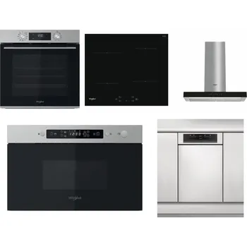Set domácích spotřebičů WHIRLPOOL OMK58CU1SX + WHIRLPOOL WS Q2760 BF + WHIRLPOOL WHBS 62F LT K + WHIRLPOOL MBNA910X + WHIRLPOOL WSBO 3O34 PF X