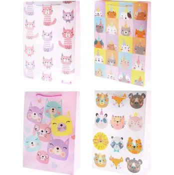 Dárková taška L 30x41,5x12cm, Animal heads