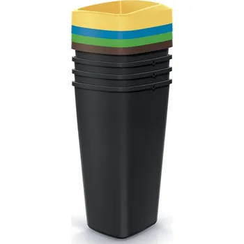Odpadkový koš PROSPERPLAST Set košů na tříděný odpad - COMPACTA Q DROP SET Objem: 4x45 l