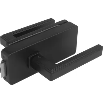 Nábytkové kování MPK - UNIQUE R8 - ZÁMEK na sklo s klikou RAFLESIA - bez otvoru přední kování na sklo bez otvoru přední BS - Černá matná