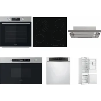 Set domácích spotřebičů WHIRLPOOL OMK58CU1SX + WHIRLPOOL AKT 8900 BA + WHIRLPOOL AKR 5390/1 IX + WHIRLPOOL MBNA910X + WHIRLPOOL WBC 3C34 PF X + WHIRLPOOL WHC18 T311