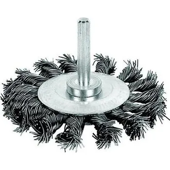 Drátěný kartáč Raider Kartáč kotoučový copánkový pr.75mm (3") se stopkou RD - TM-170108