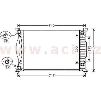 Sahara klimatizace chladič 1.8i 20V (+AUT ±AC), 2.0i 20V (+AUT ±AC), 1.9TDi (+AUT ±AC) [630*408*27]