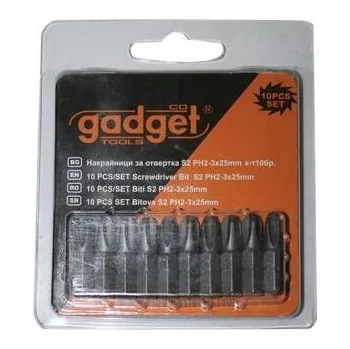 Bit Gadget Sada bitů 10-dílná S2 PH-3x25mm GD - TM-390712