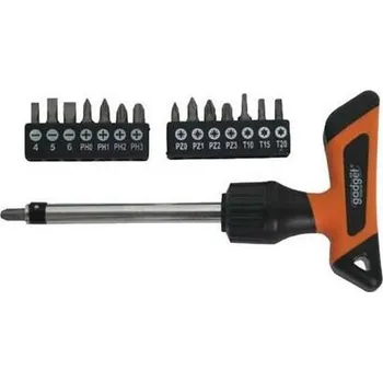 Šroubovák Gadget Šroubovák ráčnový, rukojeť T, sada bitů 16-dílná GD - TM-225204