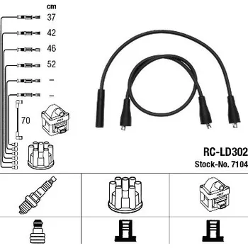 Zapalovací kabel Sada kabelů pro zapalování NGK 7104