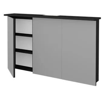 Koupelnový nábytek Dřevojas Třídveřová galerka SANI GA3O 120 - L03 Antracit vysoký lesk