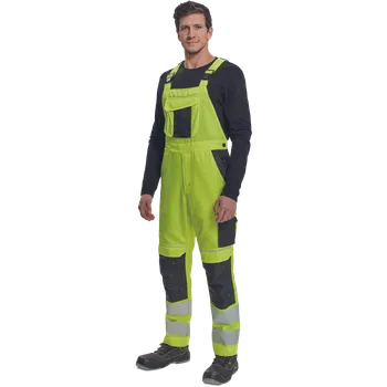 Montérky reflexní pracovní s laclem MAX VIVO HV žluto-černé vel. 54