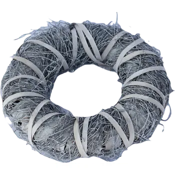Věnec proutí šedobílý 30 cm