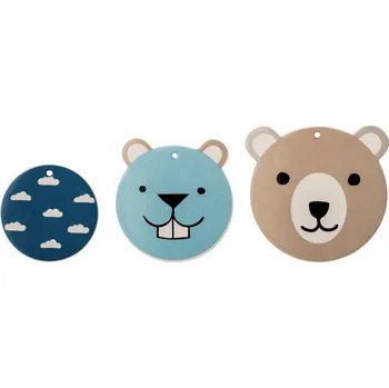 Dekorace na zeď 3 ks Bloomingville - modrá