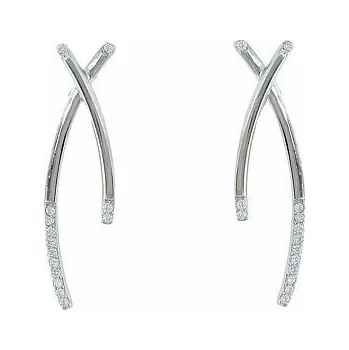 Náušnice Stříbrné náušnice křížené
