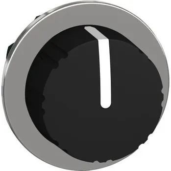 Elektroinstalační materiál SCHN ZB4FD89 Ovládací hlavice otočná, zapuštěná montáž, Černá, rýhovaný knoflík, 3 pozice s návrate