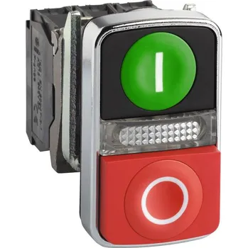 vypínač a zásuvka SCHN XB4BW73731B5 Ovládač stiskací dvoutlačítkový,se signálkou,24V