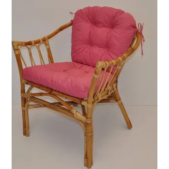 Axin Trading s.r.o. Ratanové křeslo Subaliu - polstr malinový melír