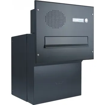 Poštovní schránka 1x poštovní schránka F-042 k zazdění do sloupku + čelní deska s 1x zvonkem a přípravou pro HM - lakovaná - RAL 7016 MAT. - ANTRACIT