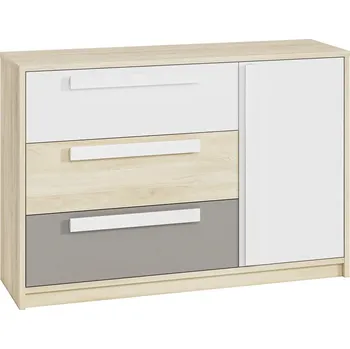 Postel Komoda 1D3S REPENS buk fjord/bílá/šedá