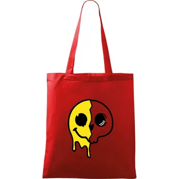 Yin & Yang lebka smajlík - Taška bavlněná - 42 x 38 cm ( Červená )