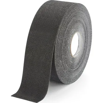Výstražná páska Černá korundová protiskluzová páska FLOMA Extra Thick - 18,3 m x 10 cm a tloušťka 2 mm