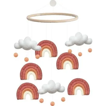 Kolotoč nad postýlku Kolotoč nad postýlku s duhou a mráčky