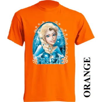 detske-levne-bavlnene-tricko-potisk-ledove-kralovstvi Barva: Orange - oranžová, velikost: 116