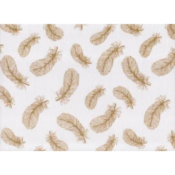 látková plena Plena látková 70x70cm, 5ks/bal - potisk peříčko hnědé