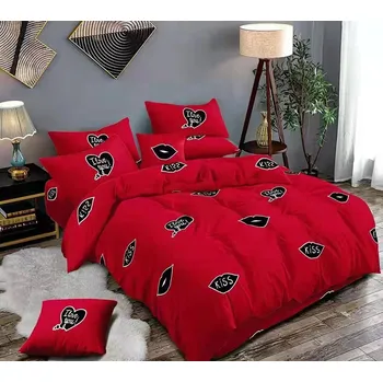 Povlečení Delinn Bavlněné povlečení na dvoulůžko 7 dílné - Kiss