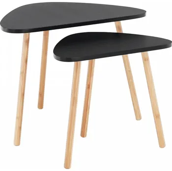 Konferenční stolek Tempo Kondela Gorej set 2 stolků černý/bambus