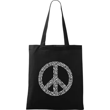 Nákupní taška War Peace symbol icons - Taška bavlněná - 42 x 38 cm ( Černá )