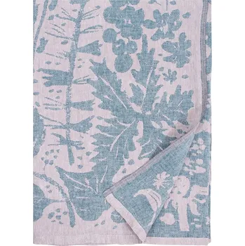 Lapuan Kankurit Lněná deka / ubrus Villiyrtit 150x200, růžovo-petrolejová