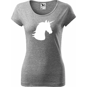 Dámské tričko ON-DESIGN Dámské tričko s JEDNOROŽCEM Velikost: 2XL, Barva: tmavě šedý melír