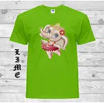 detske-levne-bavlnene-tricko-potisk-slon-tanecnice Barva: Lime - limetková, velikost: 104