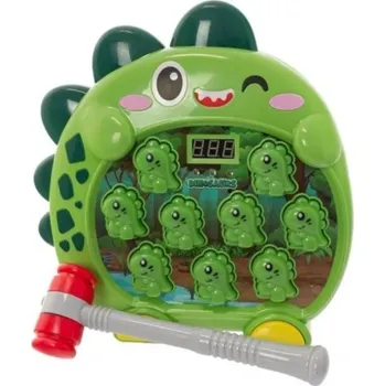 Dřevěná hračka Tulimi Plastová zatloukačka s LED osvětlením Dinosaurus zelená
