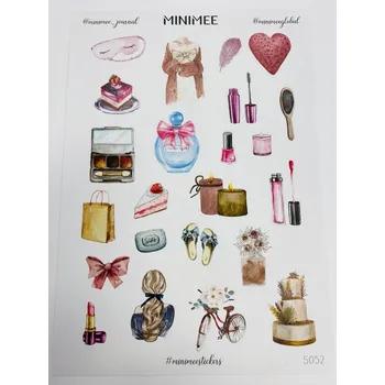 Dětské zboží MINIMEE Papírové samolepky v aršíku A5 Ladies Time