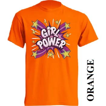 detske-levne-bavlnene-tricko-potisk-Divci sila Barva: Orange - oranžová, velikost: 116