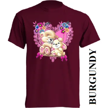 detske-levne-bavlnene-tricko-potisk-laska-zviratka Barva: Burgundy - bordó, velikost: 128