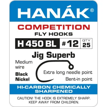 Rybářský háček Muškařské háčky Hanák H 450 BL Jig Superb vel. 12